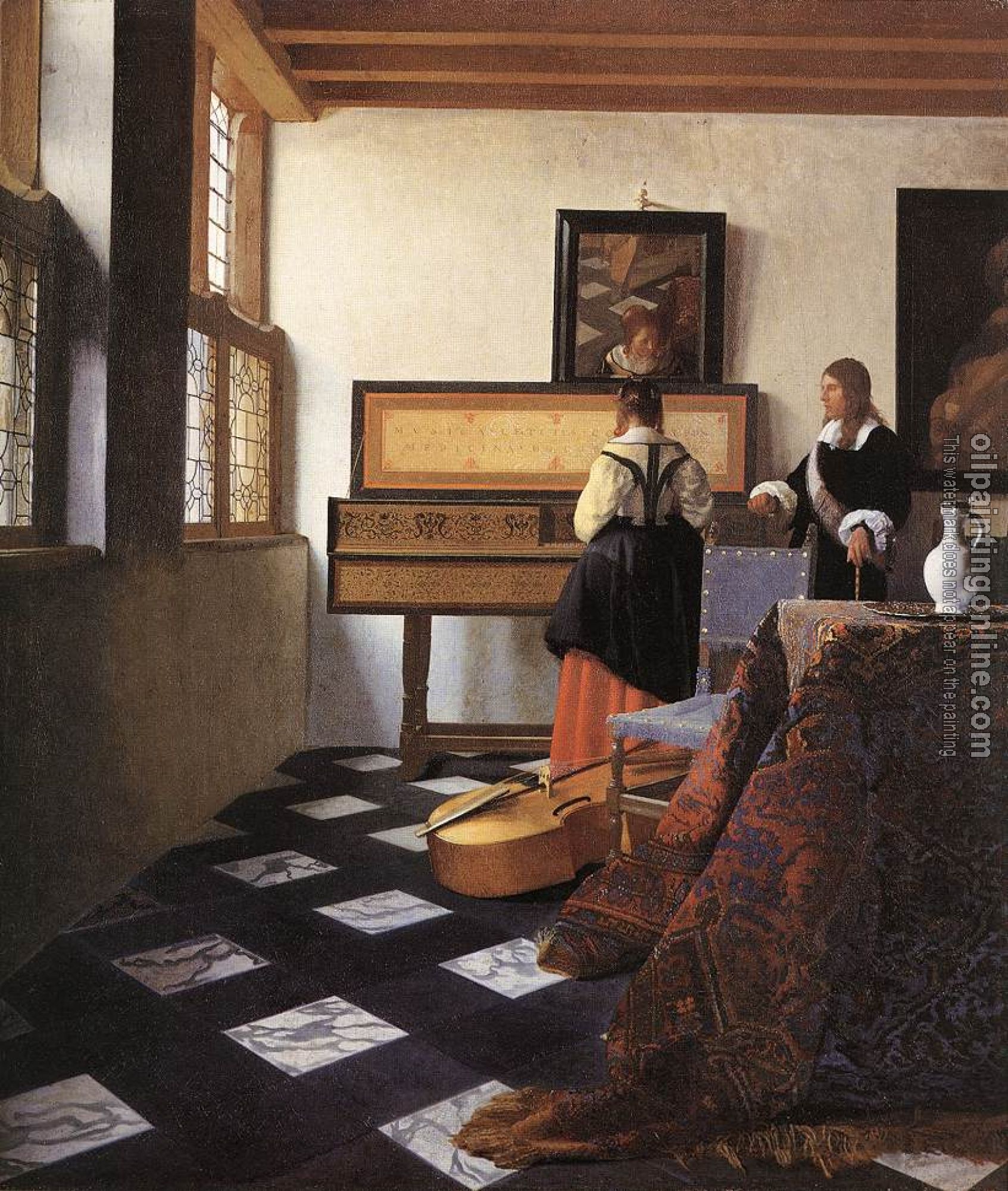 Vermeer, Jan - A Lady at the Virginals with a Gentleman